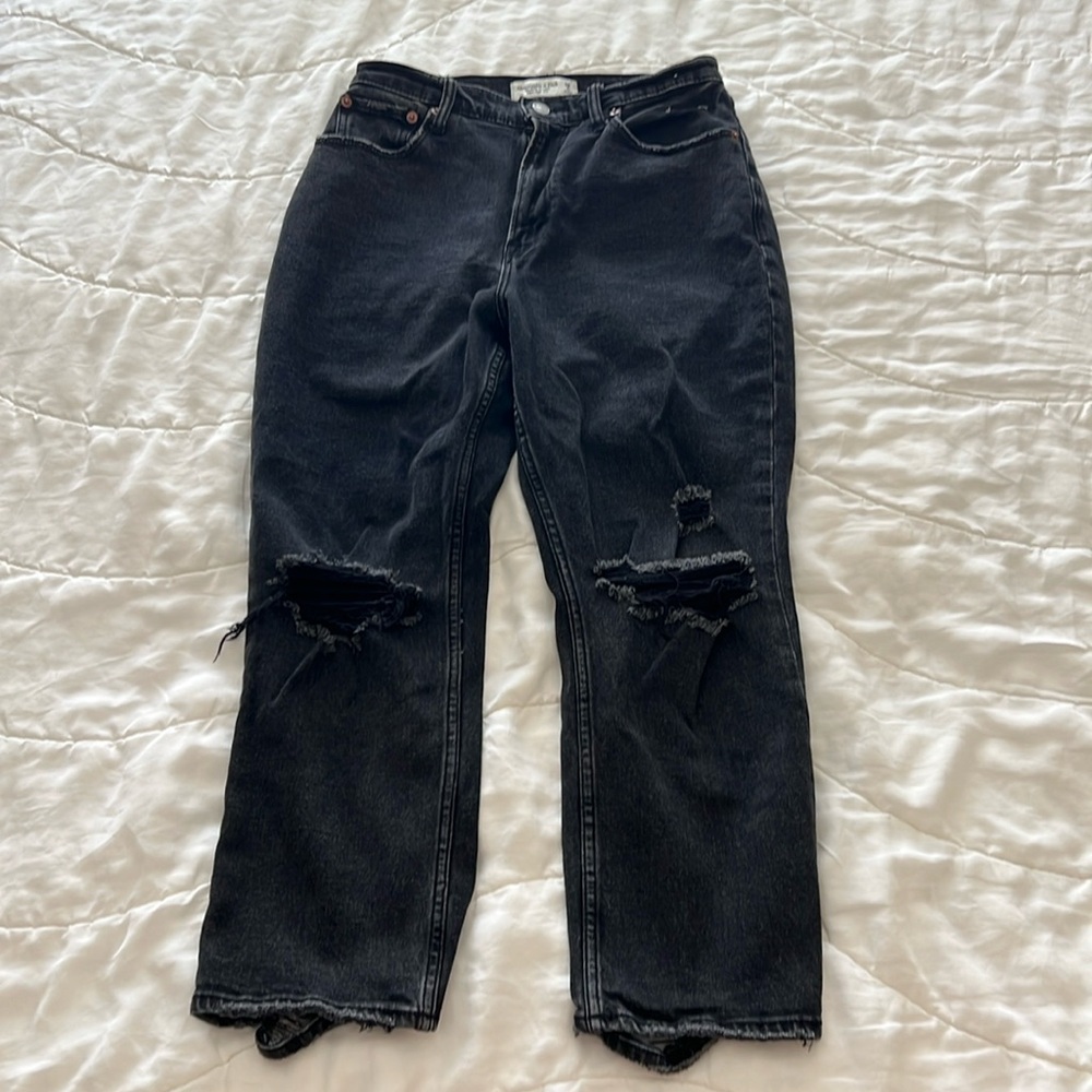 Abercrombie & Fitch Curve Love Ankle Straight Ultra High Rise Jeans